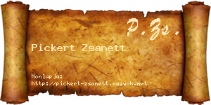 Pickert Zsanett névjegykártya